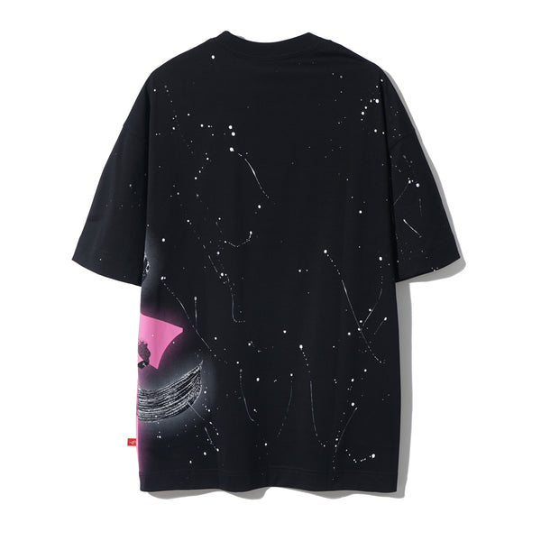 中国の書道が埋め込まれたオーバーサイズTシャツ