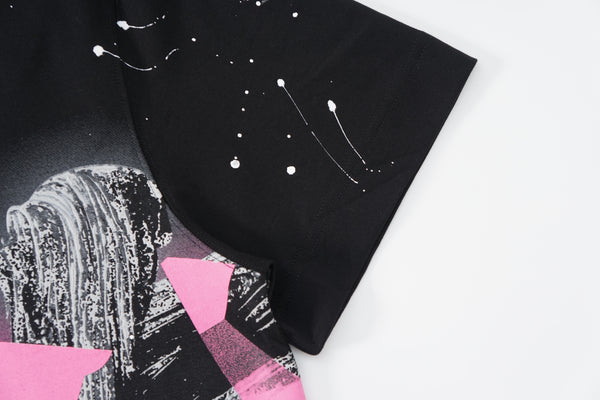 中国の書道が埋め込まれたオーバーサイズTシャツ