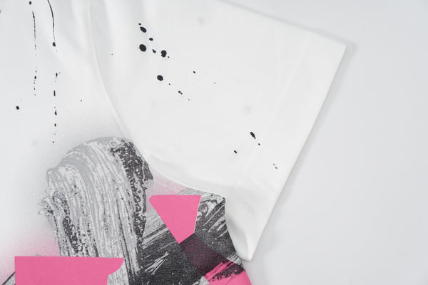 中国の書道が埋め込まれたオーバーサイズTシャツ