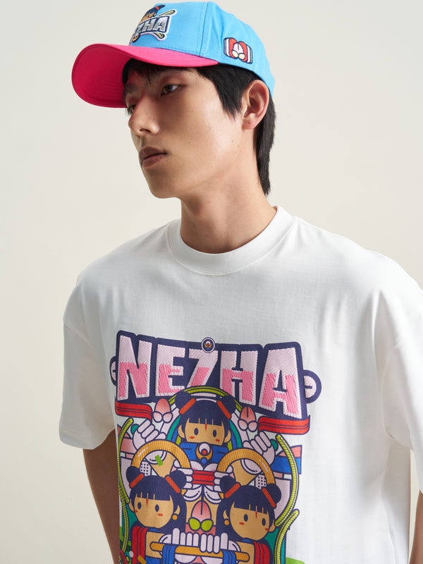 NEZHA figure Embroidered Cotton-Twill Cap